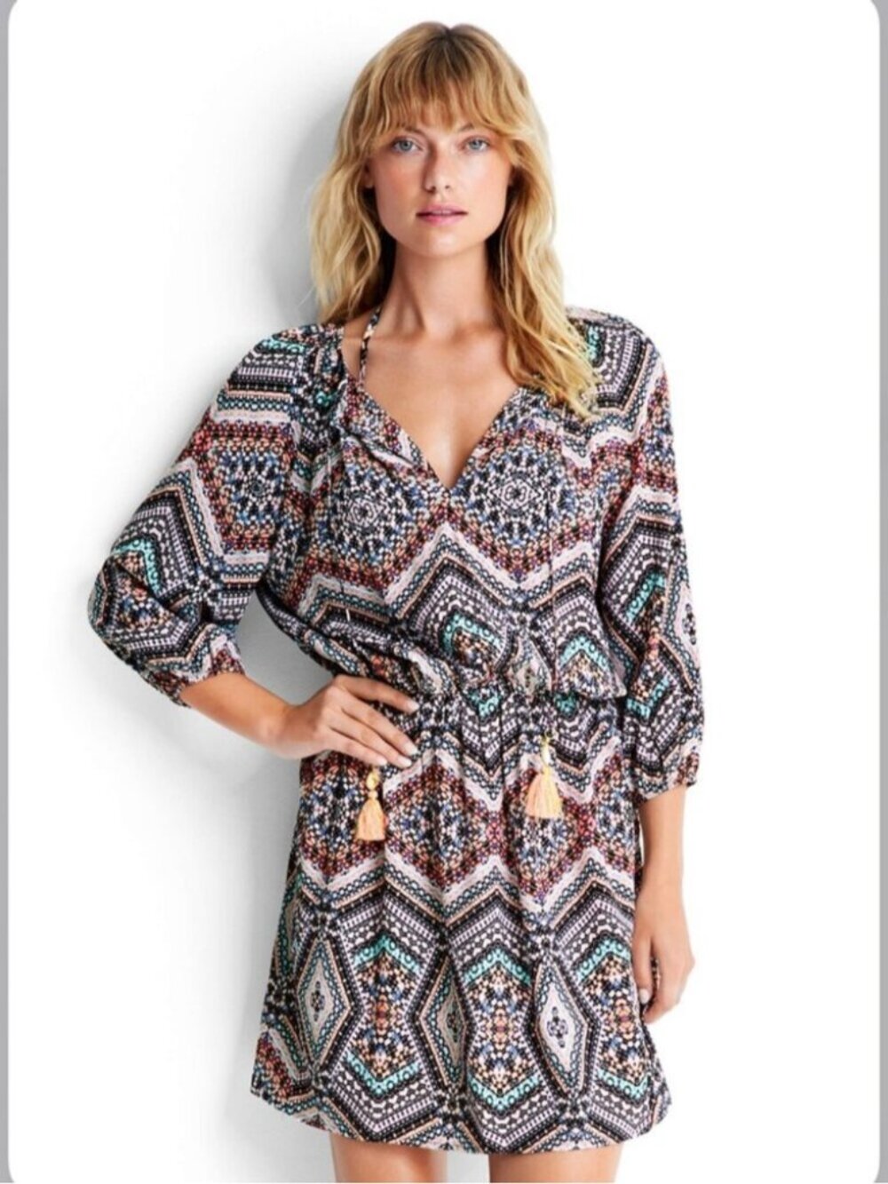 Seafolly Geometric Printed Indian Summer Beach Dress